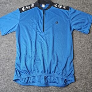 Canari Mens Cycling Jersey Size‎ XL Short Sleeve Quarter Zip Blue